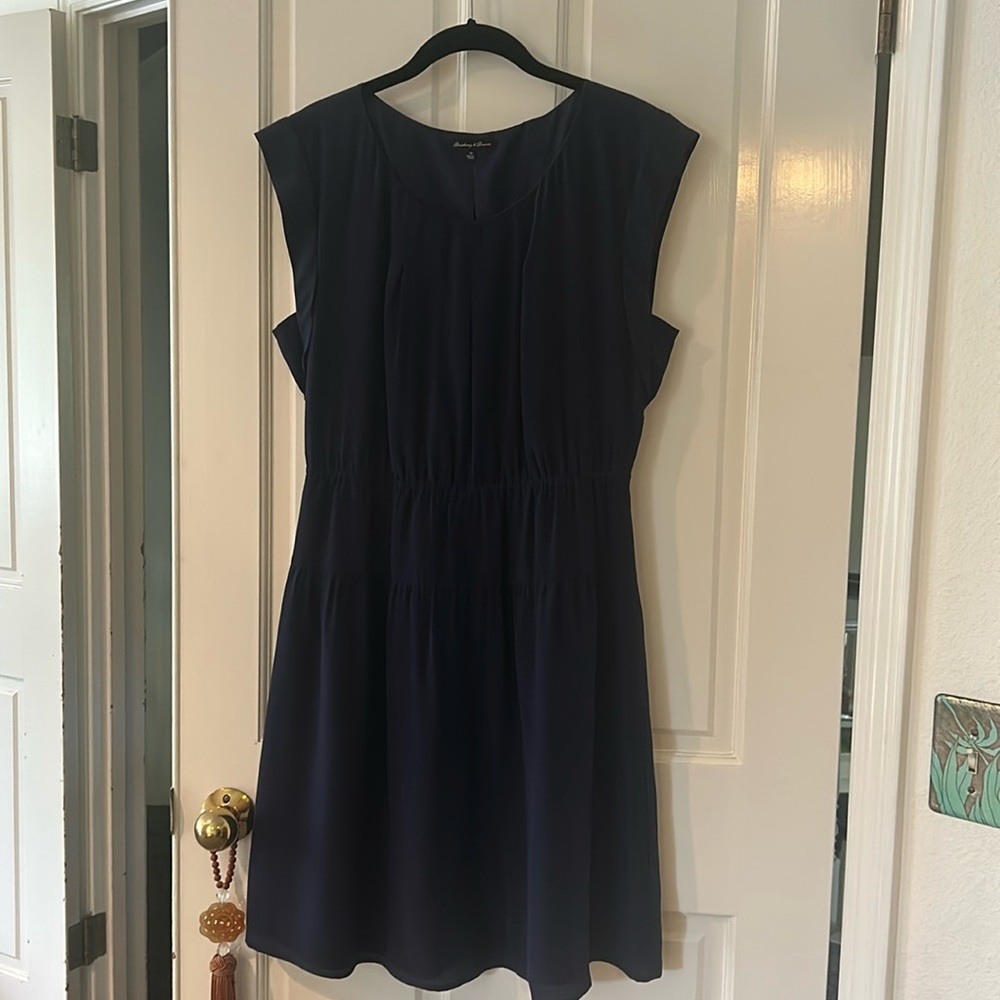 Navy blue dress 100% silk